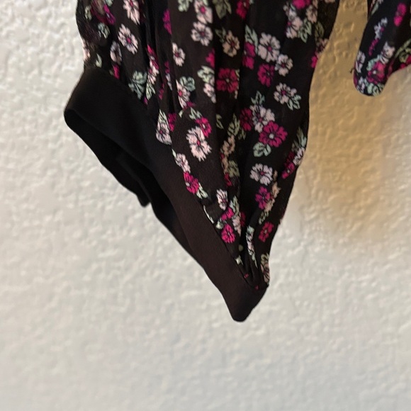 The Kooples Black and Pink Floral Blouse - Picture 6 of 13